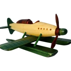 Pilot Toys Wooden Seaplane Helicopter: Handcrafted, Eco-Friendly