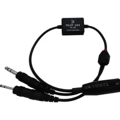 Pilot USA Military Aviation Headset to GA Adapter: Amplified Impedance Converter Low to Hi (GA)