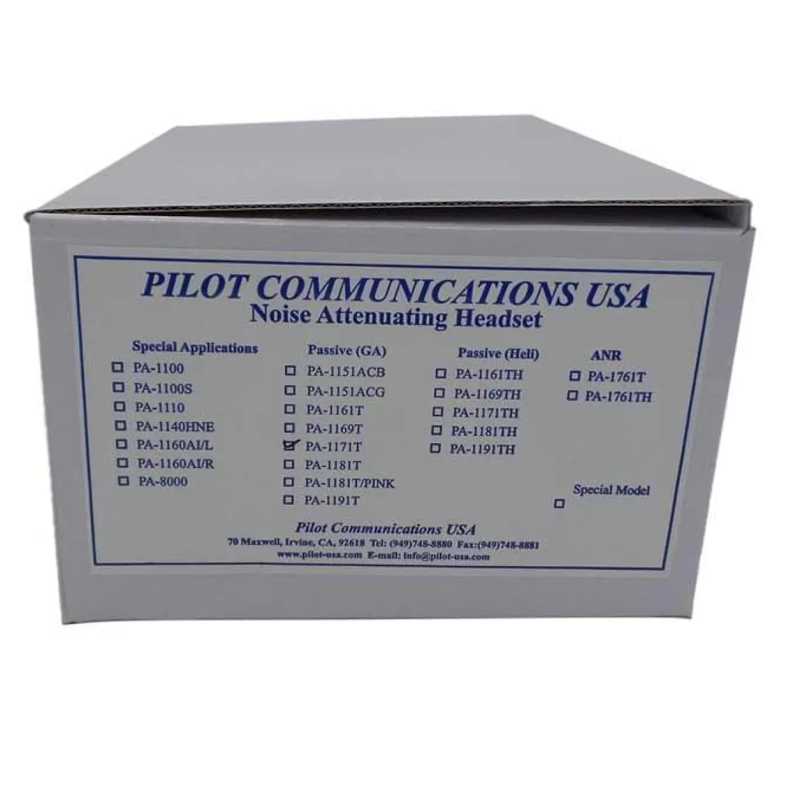 Pilot USA PA-1171T Passive Aviation Headset