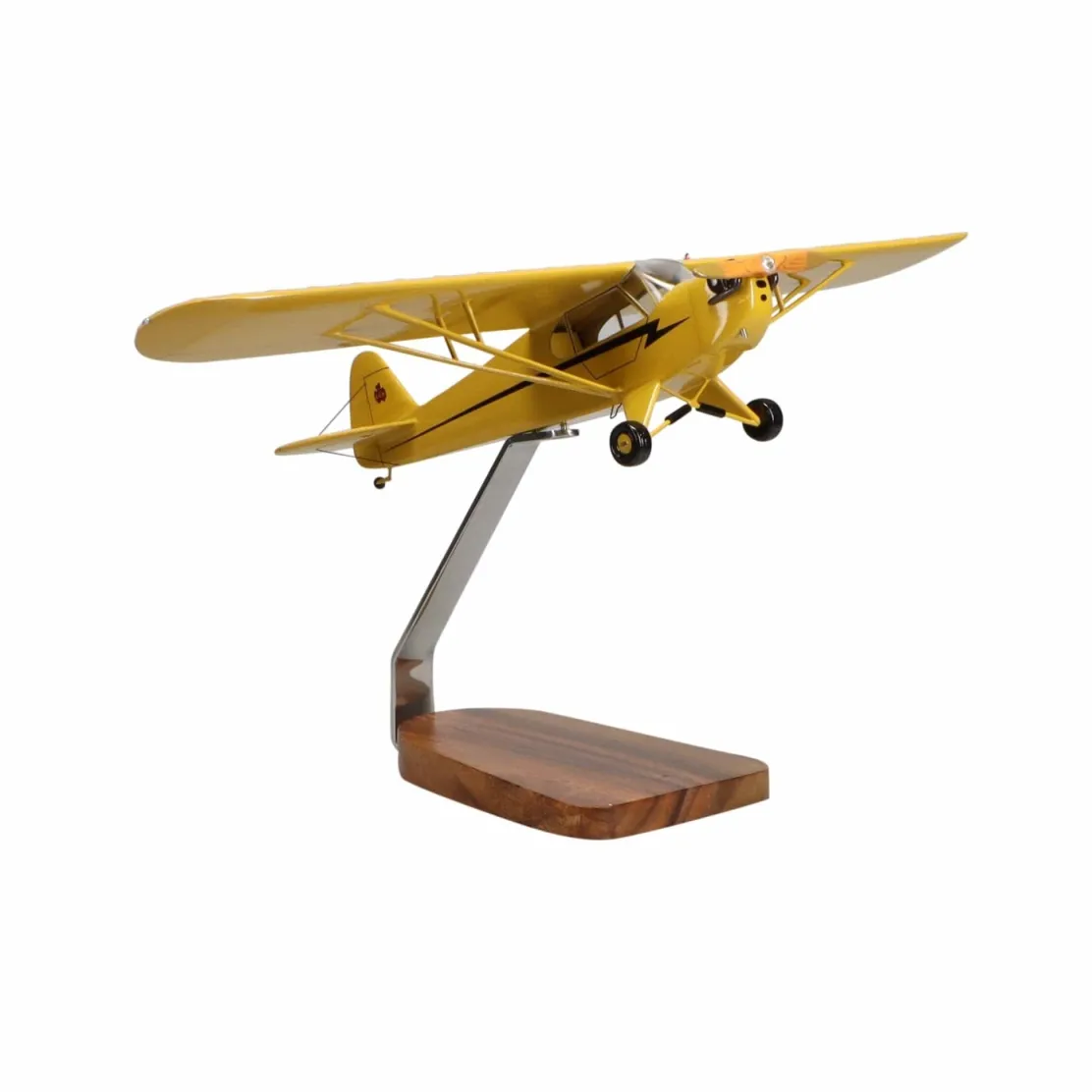 Piper J-3 Cub Clear Canopy Large Mahogany Model