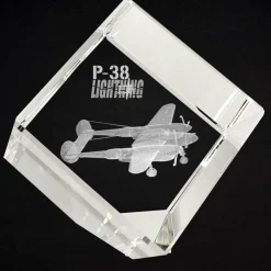 P-38 Lightning 3D Diamond Cube by Etched Memory