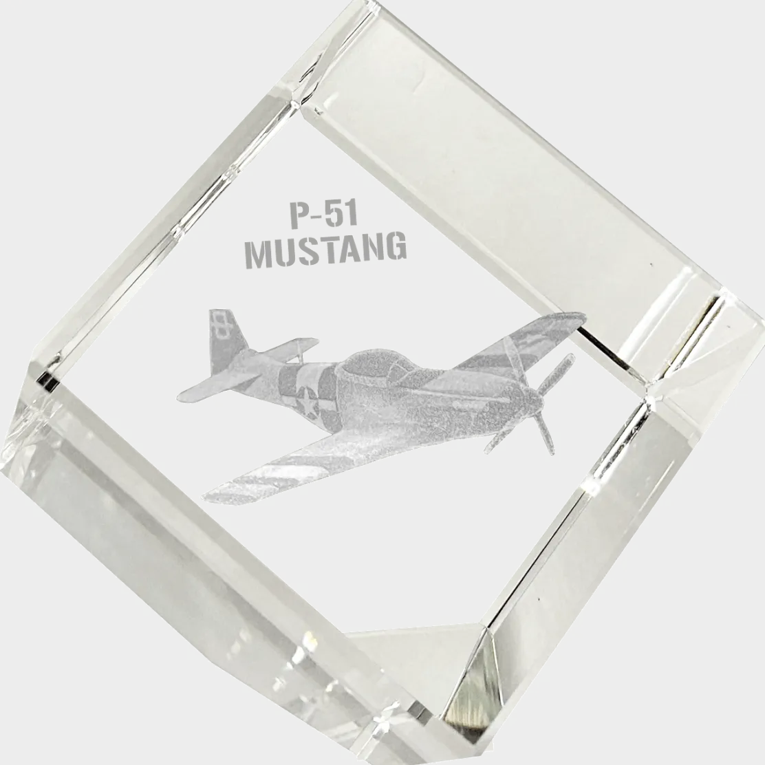 P-51 Mustang 3D Diamond Cube by Etched Memory