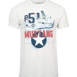 P-51 Mustang Silver Tribute T-Shirt by Aeroplane Apparel Co.