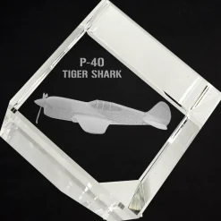 P-40 Tiger Shark 3D Diamond Cube by Etched Memory