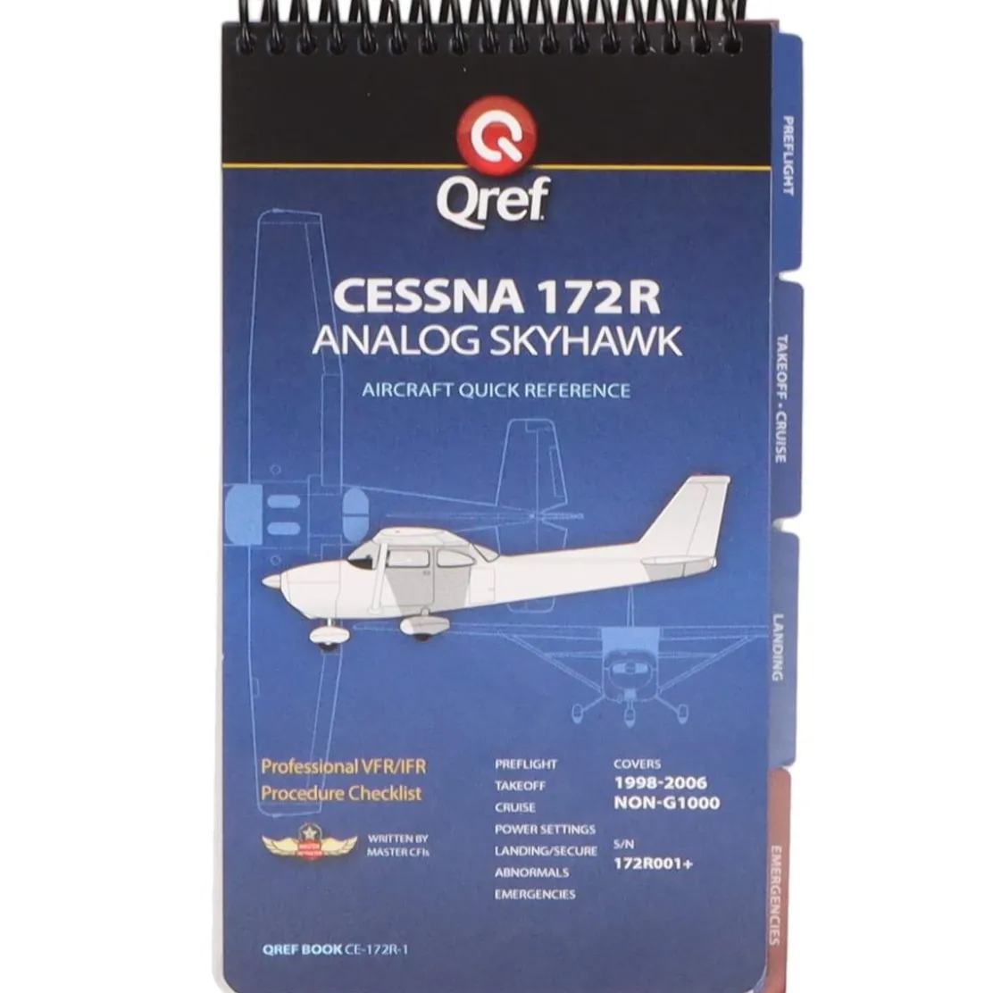 Qref Cessna 172R Skyhawk (1997+) Pilot Aircraft Procedures Checklist Flip Book