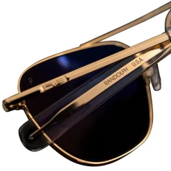 Randolph Aviator 23K Gold E.P. Bayonet Clear Non-Polarized American Gray Glass Military Sunglasses
