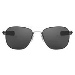Randolph Aviator Matte Black & Non-Polarized American Gray Glass Lens Military Sunglasses