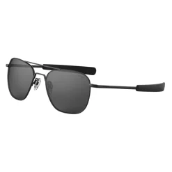 Randolph Aviator Matte Black & Non-Polarized American Gray Glass Lens Military Sunglasses