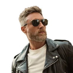 Randolph Aviator Matte Black & Non-Polarized American Gray Glass Lens Military Sunglasses