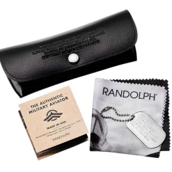 Randolph Aviator Matte Black & Non-Polarized American Gray Glass Lens Military Sunglasses