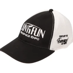 SUN 'n FUN Black/White Structured Cap OSFM w/Turn Up The Fun for 51 White Embroidery