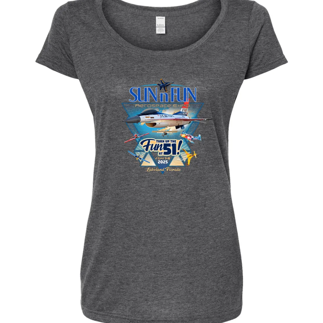 SUN 'n FUN Poster 2025 Women's Scoop T-Shirt