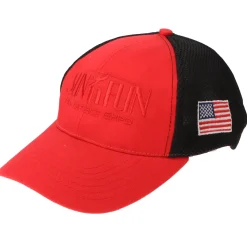 SUN 'n FUN Red/Black Structured Cap OSFM w/American Flag Red Embroidery