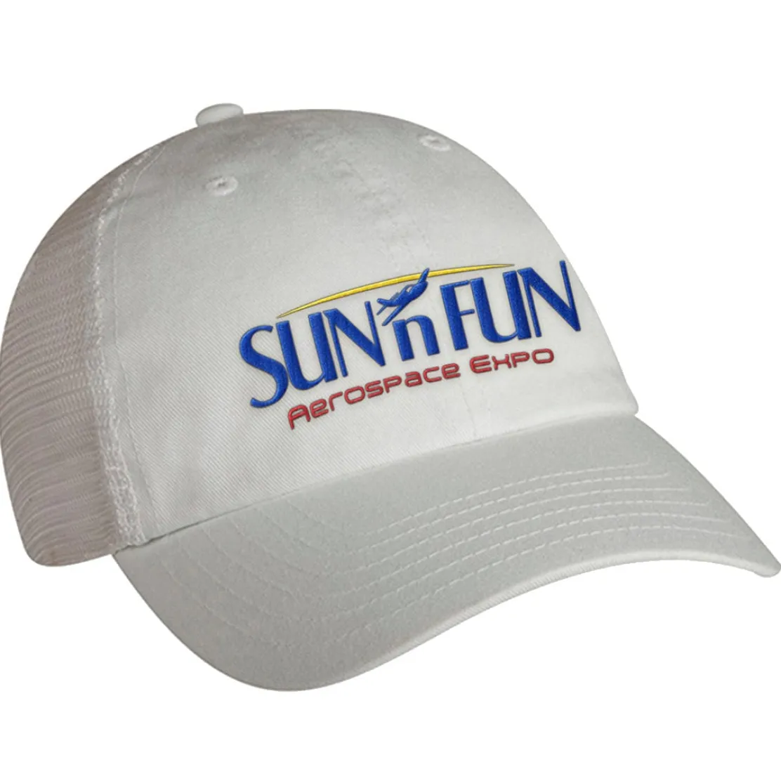 SUN 'n FUN White Mesh Back Buckle Closure Unstructured Ball Cap