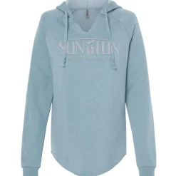 SUN 'n FUN Women's Lightweight Wave Wash Hooded Sweatshirt