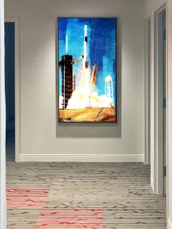 The SpaceX Crew Dragon 2 at liftoff Frank Martin Aviation Art Print