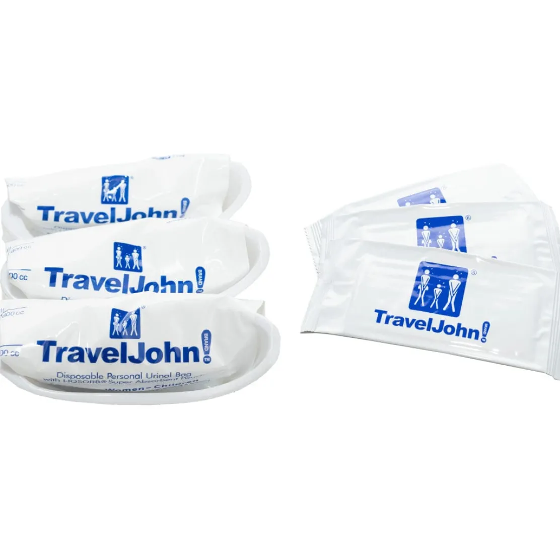 TravelJohn Resealable Disposable Urinal Bags with Liqsorb Gel (TJ1N-C) 3 Pack