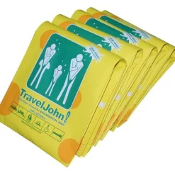 TravelJohn Vomit/Urinal Disposable Leakproof Biodegradable Relief Bags for Aviation 5 Pack