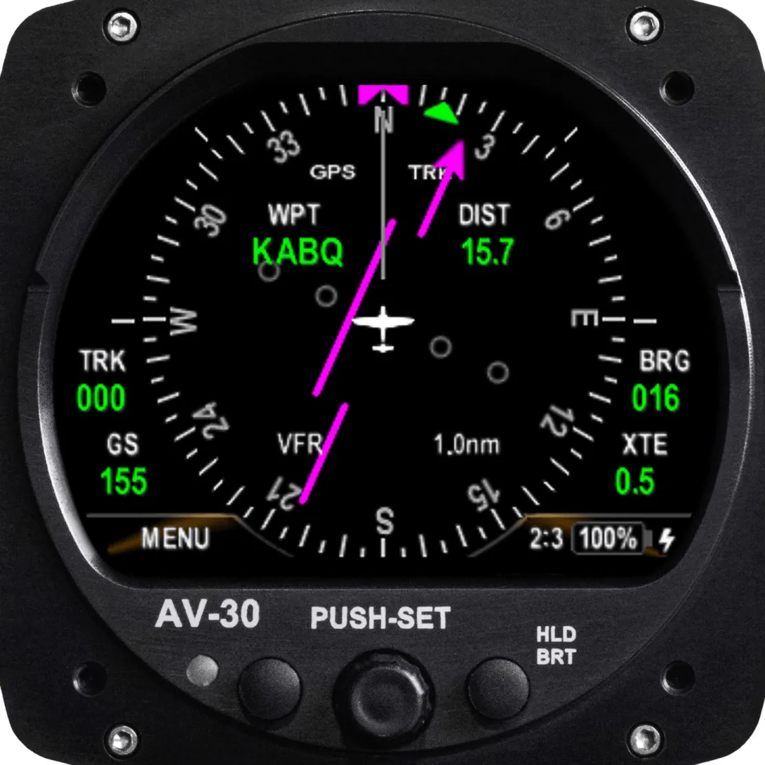 uAvionix AV-30-C Certified 3-Inch Digital Multi-Function Display (MFD)