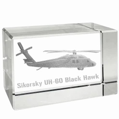 UH-60 Sikorysky Blackhawk 3D Rectangle Cube by Etched Memory