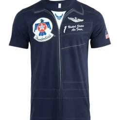 U.S. Air Force Thunderbirds Flight Suit Kids T-Shirt by Aeroplane Apparel Co.