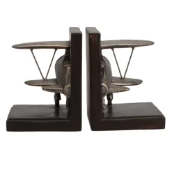 Vintage Biplane Bookends - Classic Aviation Decor