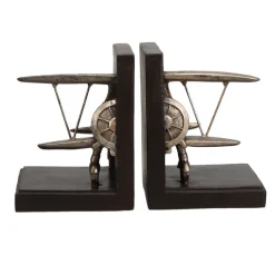 Vintage Biplane Bookends - Classic Aviation Decor